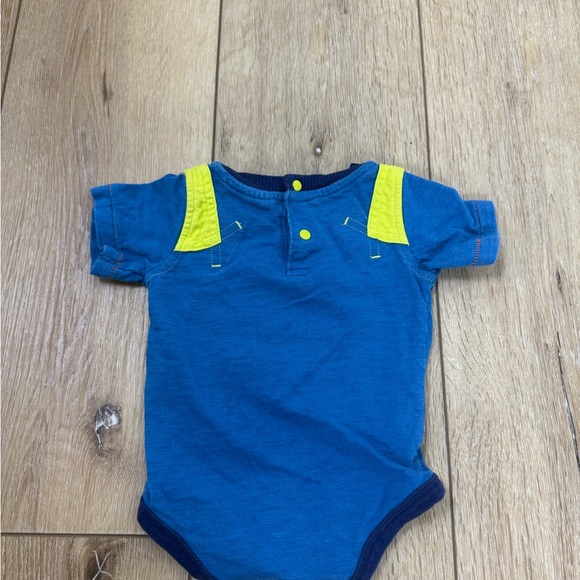 Starting Out Blue and Yellow Baby Onesie Little Monster 3 Months - Picture 2 of 5